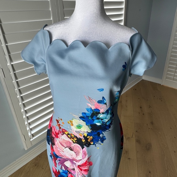 NWT Ted Baker Hailly Bardot Dress in Raspberry Ripple Size 3 US Size 8 - Picture 7 of 12